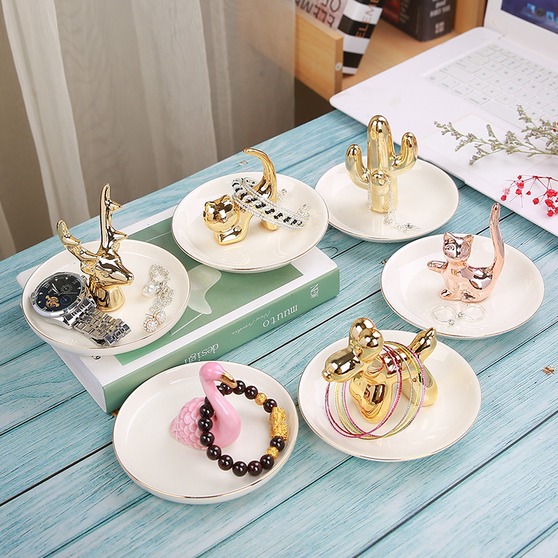 Ring Holder Trinket Dish Tray Ceramic Jewelry Dish