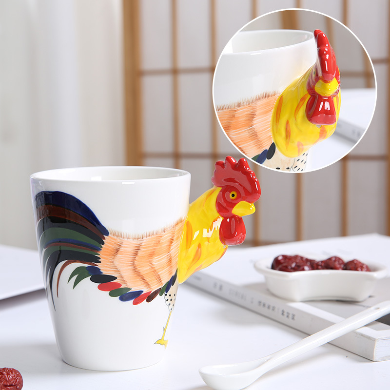 Factory Wholesale Cock Design Coffee Mugs