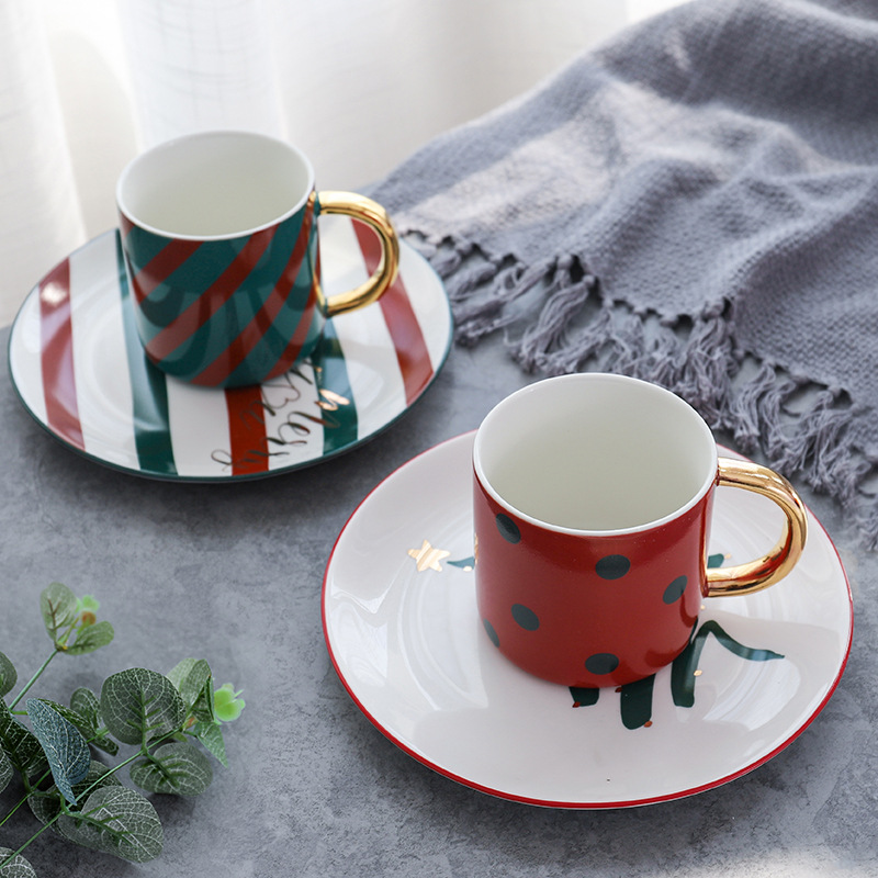 350ml Christmas Promotional Ceramic Mug with Tray