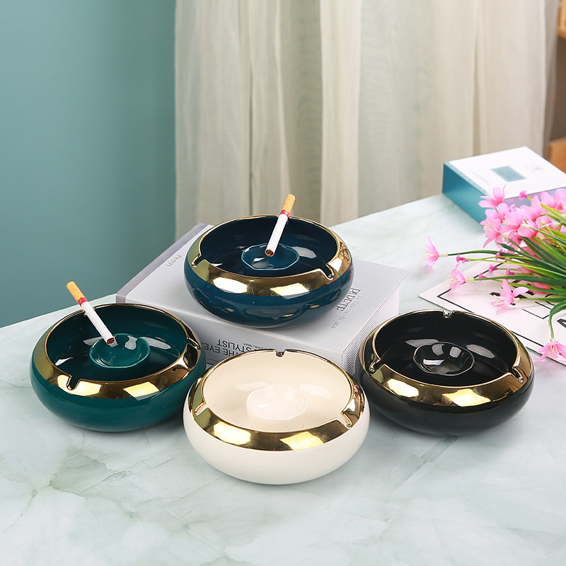 Household 5.5" Ceramic Smoking Ashtray