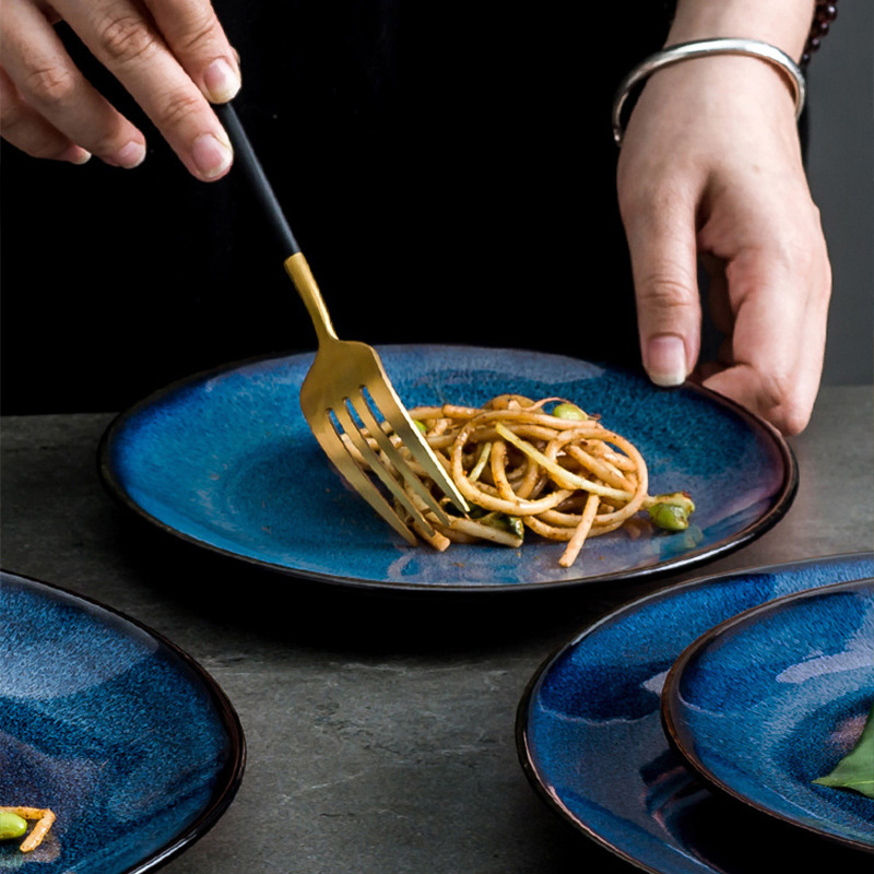 8" / 10" Kiln Glazed Ceramic Dishes Platter