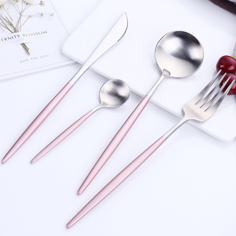 4pcs/set Rose Silver Bulk Cheap Price Cultery