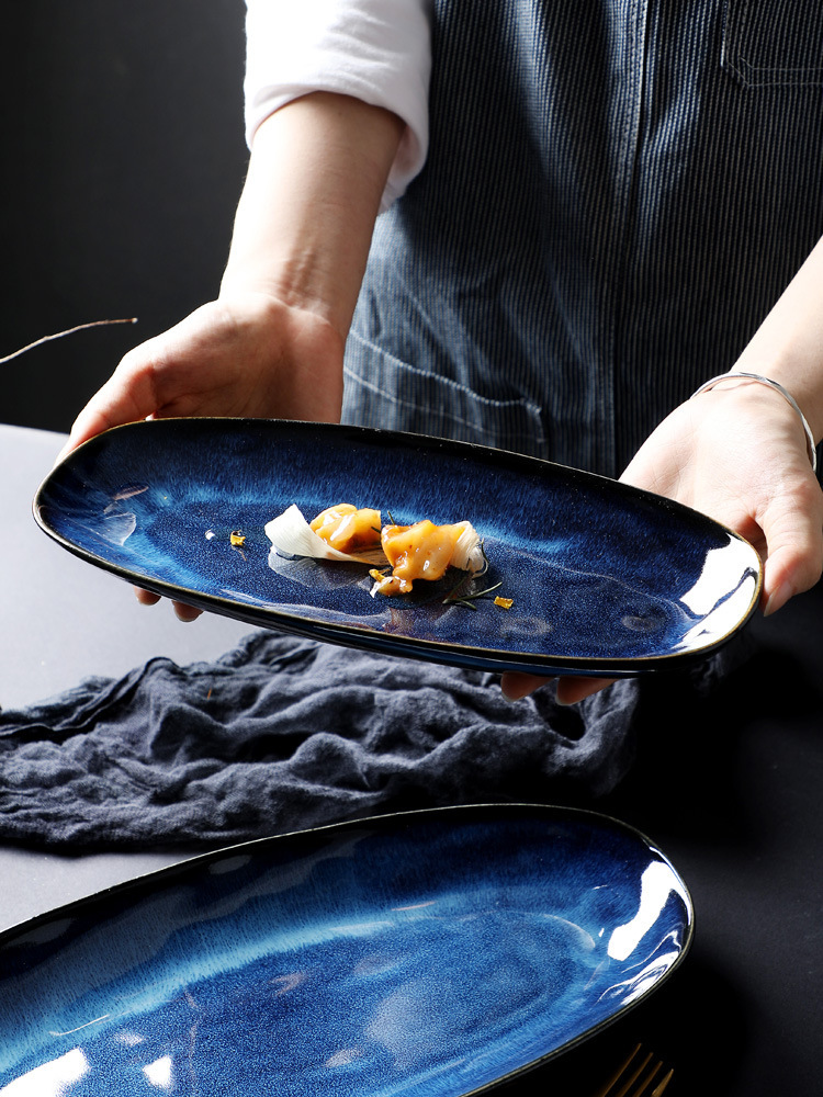11" / 13.5"  Large Oval Ceramic Fish Plate