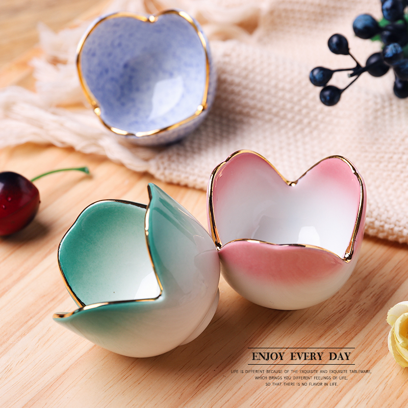 2.25" Flower Shape Ceramic Dishes Plate