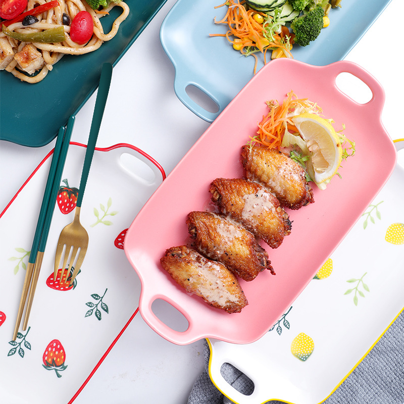 11.5" Long Stoneware Sushi Dessert Serving Tray